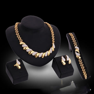 GOLDEN BREEZE X Bracelet X Earings X Necklace X Ring 4 SETS